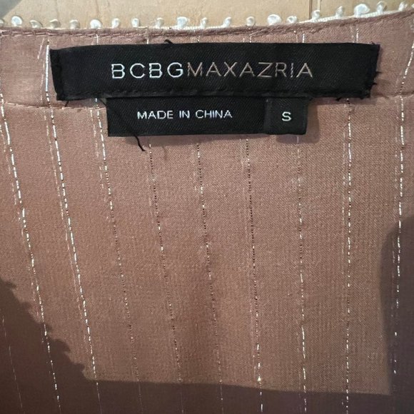 New BCBG Max Azria Pink Beige Butterfly Top Size S Small - Picture 4 of 5